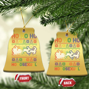 Funny Xmas LGBT Christmas Ornament Ho Ho Ho Homosexual TS09 Bell Flake Gold Print Your Wear