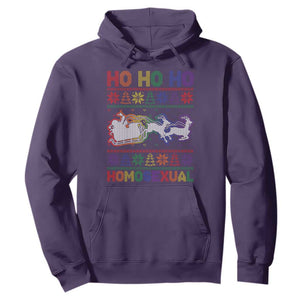 Funny Christmas LGBT Hoodie Ho Ho Ho Homosexual TS09 Purple Print Your Wear