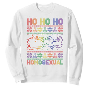 Funny Christmas LGBT Sweatshirt Ho Ho Ho Homosexual TS09 White Print Your Wear