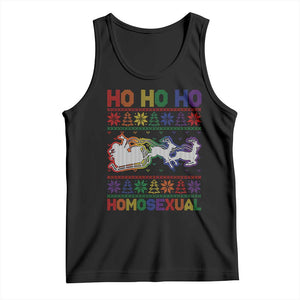 Funny Christmas LGBT Tank Top Ho Ho Ho Homosexual TS09 Black Print Your Wear