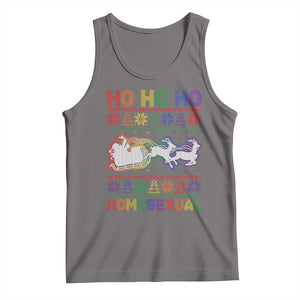 Funny Christmas LGBT Tank Top Ho Ho Ho Homosexual TS09 Deep Heather Print Your Wear