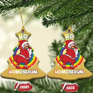 Funny Xmas LGBT Christmas Ornament Santa Ho Ho Ho Homosexual TS09 Christmas Tree Gold Print Your Wear