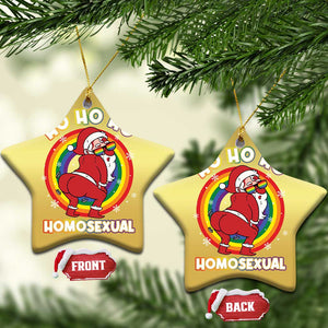 Funny Xmas LGBT Christmas Ornament Santa Ho Ho Ho Homosexual TS09 Star Gold Print Your Wear