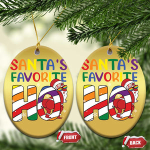 Funny Xmas LGBT Christmas Ornament Santas Favorite Ho Rainbow TS09 Oval Gold Print Your Wear