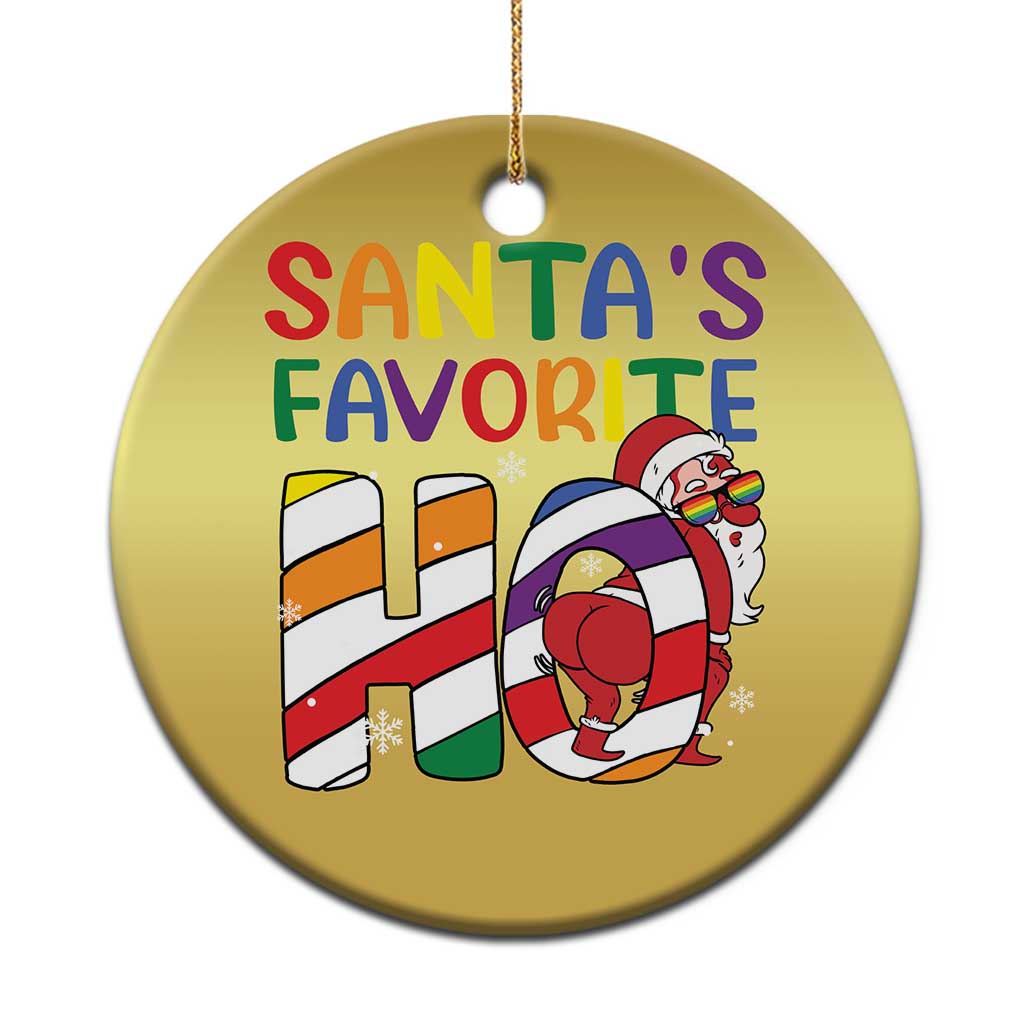 Funny Xmas LGBT Christmas Ornament Santas Favorite Ho Rainbow TS09 Print Your Wear