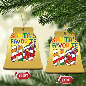 Funny Xmas LGBT Christmas Ornament Santas Favorite Ho Rainbow TS09 Bell Flake Gold Print Your Wear