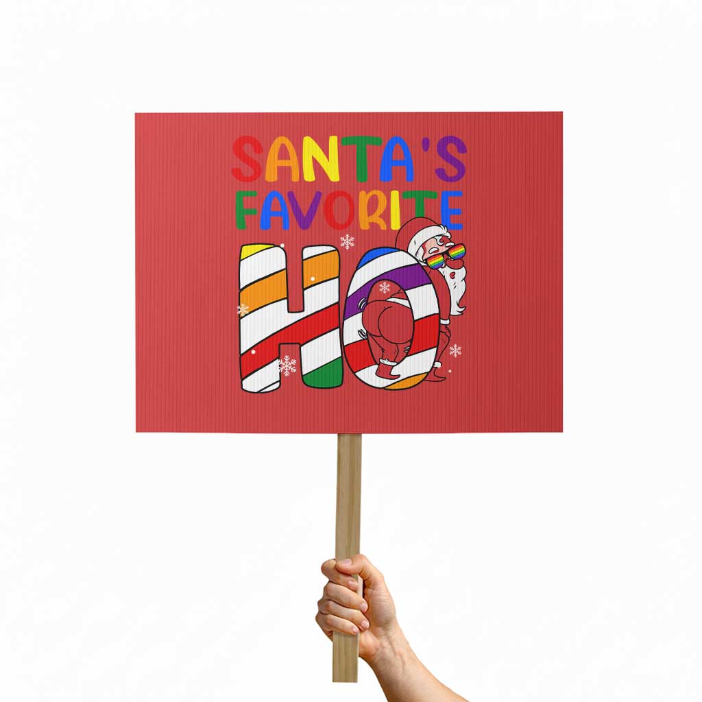 Funny Christmas LGBT Protest Sign Santas Favorite Ho Rainbow TS09 Horizontal 18