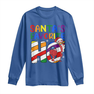 Funny Christmas LGBT Long Sleeve Shirt Santas Favorite Ho Rainbow TS09 Royal Blue Print Your Wear