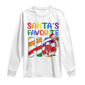 Funny Christmas LGBT Long Sleeve Shirt Santas Favorite Ho Rainbow TS09 White Print Your Wear