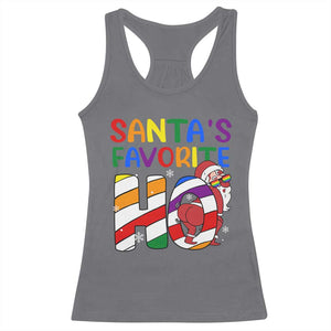 Funny Christmas LGBT Racerback Tank Top Santas Favorite Ho Rainbow TS09 Charcoal Print Your Wear