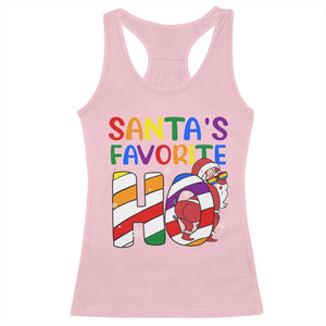 Funny Christmas LGBT Racerback Tank Top Santas Favorite Ho Rainbow TS09 Light Pink Print Your Wear