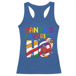 Funny Christmas LGBT Racerback Tank Top Santas Favorite Ho Rainbow TS09 Royal Blue Print Your Wear