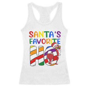 Funny Christmas LGBT Racerback Tank Top Santas Favorite Ho Rainbow TS09 White Print Your Wear