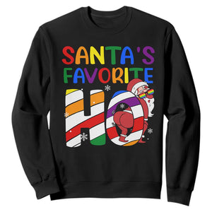 Funny Christmas LGBT Sweatshirt Santas Favorite Ho Rainbow TS09 Black Print Your Wear