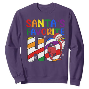 Funny Christmas LGBT Sweatshirt Santas Favorite Ho Rainbow TS09 Purple Print Your Wear