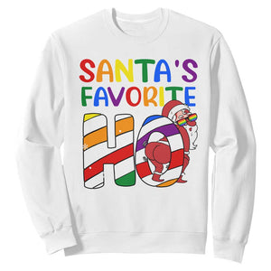 Funny Christmas LGBT Sweatshirt Santas Favorite Ho Rainbow TS09 White Print Your Wear