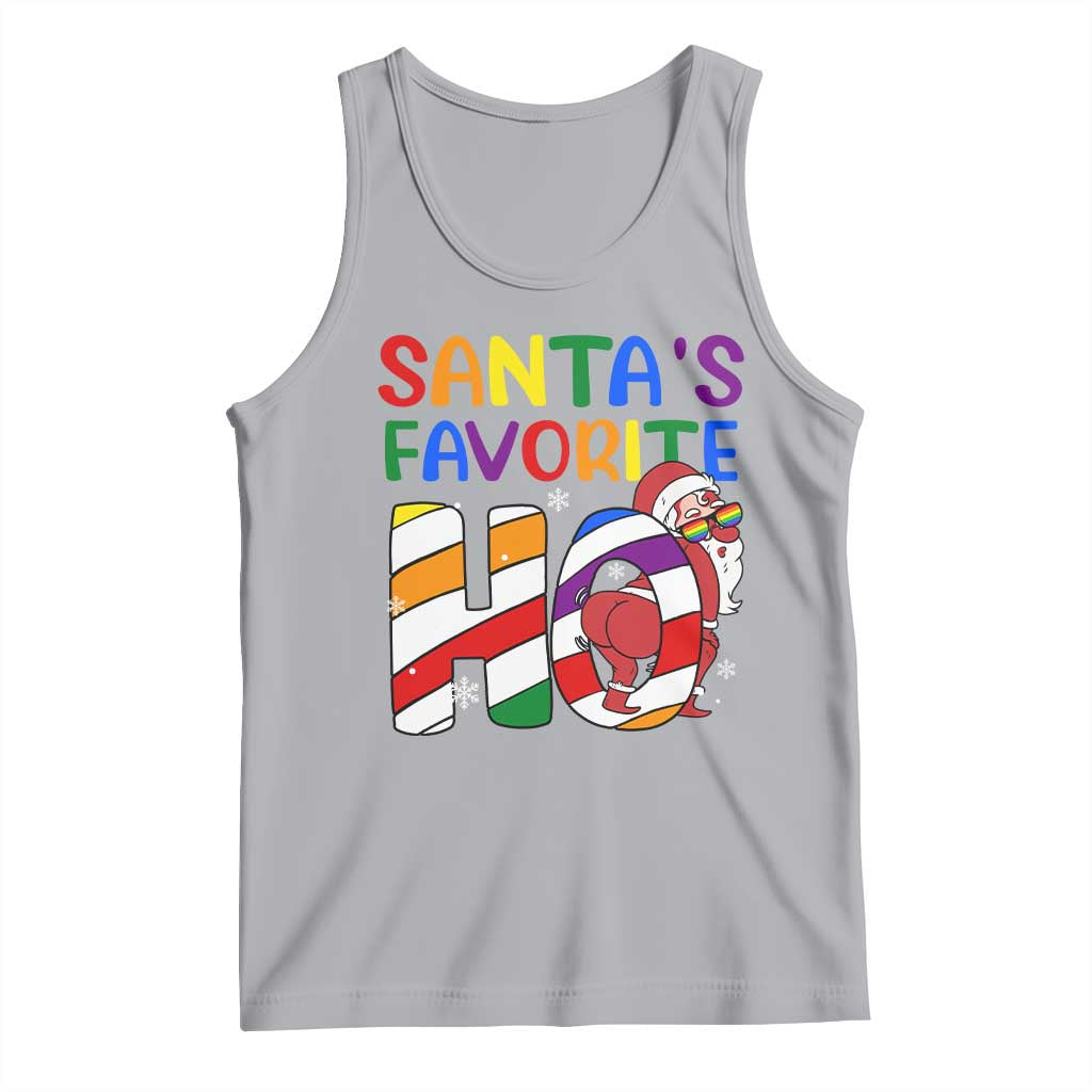 Funny Christmas LGBT Tank Top Santas Favorite Ho Rainbow TS09 Athletic Heather Print Your Wear