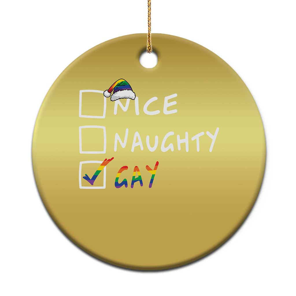 Funny Xmas LGBT Christmas Ornament Naughty Nice Gay TS09 Print Your Wear