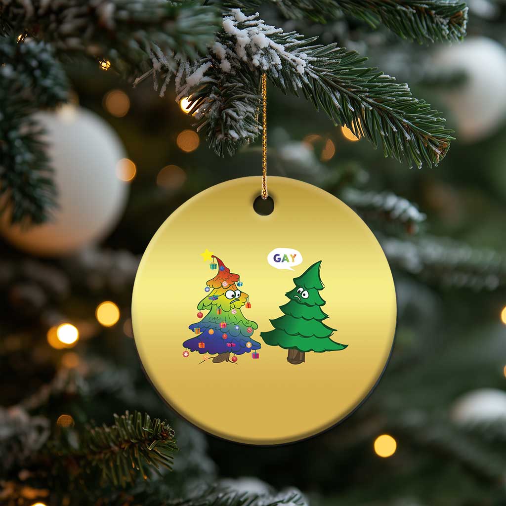 Funny Gay Xmas Christmas Ornament Rainbow Christmas Tree LGBT TS09 Print Your Wear