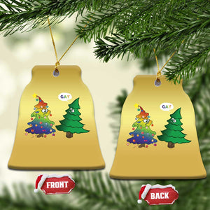 Funny Gay Xmas Christmas Ornament Rainbow Christmas Tree LGBT TS09 Bell Flake Gold Print Your Wear