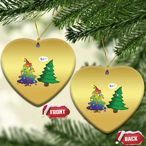 Funny Gay Xmas Christmas Ornament Rainbow Christmas Tree LGBT TS09 Heart Gold Print Your Wear