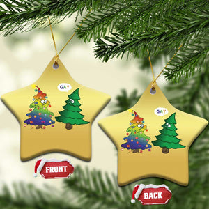 Funny Gay Xmas Christmas Ornament Rainbow Christmas Tree LGBT TS09 Star Gold Print Your Wear