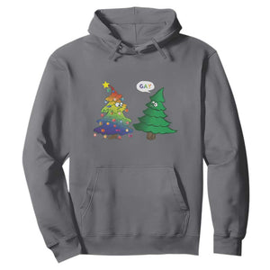 Funny Gay Christmas Hoodie Rainbow Christmas Tree LGBT TS09 Charcoal Print Your Wear