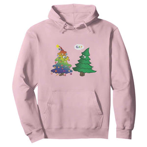 Funny Gay Christmas Hoodie Rainbow Christmas Tree LGBT TS09 Light Pink Print Your Wear