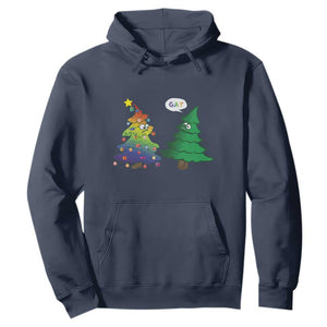 Funny Gay Christmas Hoodie Rainbow Christmas Tree LGBT TS09 Navy Print Your Wear