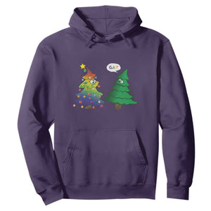 Funny Gay Christmas Hoodie Rainbow Christmas Tree LGBT TS09 Purple Print Your Wear