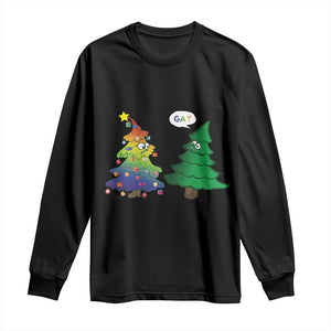 Funny Gay Christmas Long Sleeve Shirt Rainbow Christmas Tree LGBT TS09 Black Print Your Wear