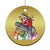 Funny Xmas LGBT Christmas Ornament Rainbow Flag Santa Riding Dinosaur TS09 Print Your Wear