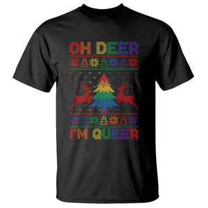 Funny Christmas LGBT T Shirt Oh Deer Im Queer TS09 Black Print Your Wear