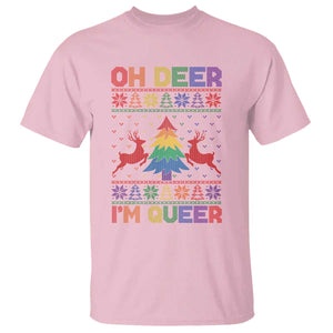 Funny Christmas LGBT T Shirt Oh Deer Im Queer TS09 Light Pink Print Your Wear