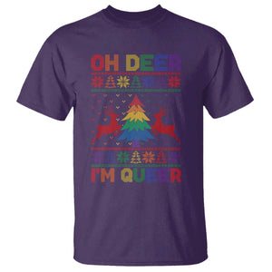 Funny Christmas LGBT T Shirt Oh Deer Im Queer TS09 Purple Print Your Wear