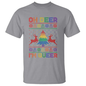 Funny Christmas LGBT T Shirt Oh Deer Im Queer TS09 Sport Gray Print Your Wear