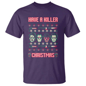 Horror Xmas T Shirt Have A Killer Christmas Horror Characters TS09 Purple Print Your Wear