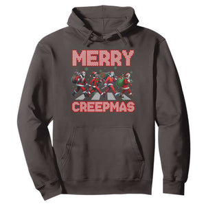 Horror Christmas Hoodie Merry Creepmas Horror Characters TS09 Dark Chocolate Print Your Wear