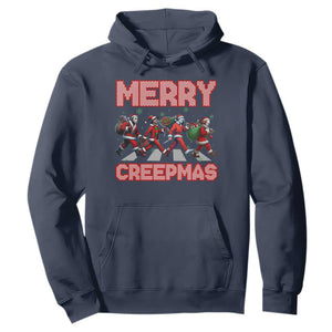Horror Christmas Hoodie Merry Creepmas Horror Characters TS09 Navy Print Your Wear