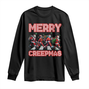 Horror Christmas Long Sleeve Shirt Merry Creepmas Horror Characters TS09 Black Print Your Wear