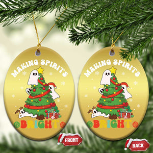 Gothic Xmas Christmas Ornament Making Spirits Bright Cute Ghost Christmas Tree TS09 Oval Gold Print Your Wear