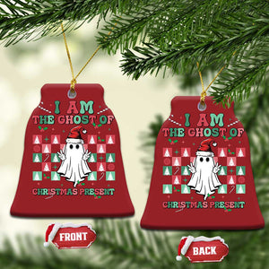 Funny Xmas Christmas Ornament I Am The Ghost Of Christmas Present TS09 Bell Flake Red Print Your Wear