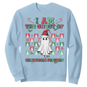 Funny Xmas Sweatshirt I Am The Ghost Of Christmas Present TS09 Light Blue Print Your Wear