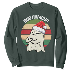 Gothic Xmas Sweatshirt Boo Humbug Santa Ghost TS09 Dark Forest Green Print Your Wear