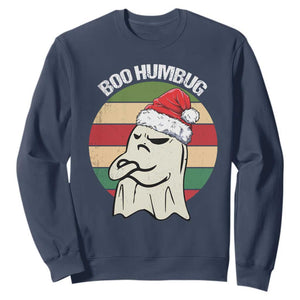 Gothic Xmas Sweatshirt Boo Humbug Santa Ghost TS09 Navy Print Your Wear