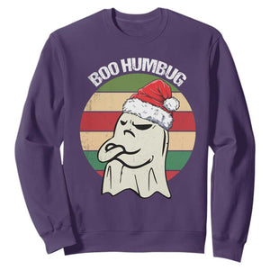 Gothic Xmas Sweatshirt Boo Humbug Santa Ghost TS09 Purple Print Your Wear