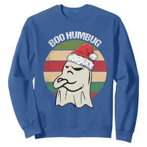 Gothic Xmas Sweatshirt Boo Humbug Santa Ghost TS09 Royal Blue Print Your Wear