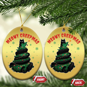 Gothic Xmas Christmas Ornament Meowy Creepmas Cat Christmas Tree TS09 Oval Gold Print Your Wear