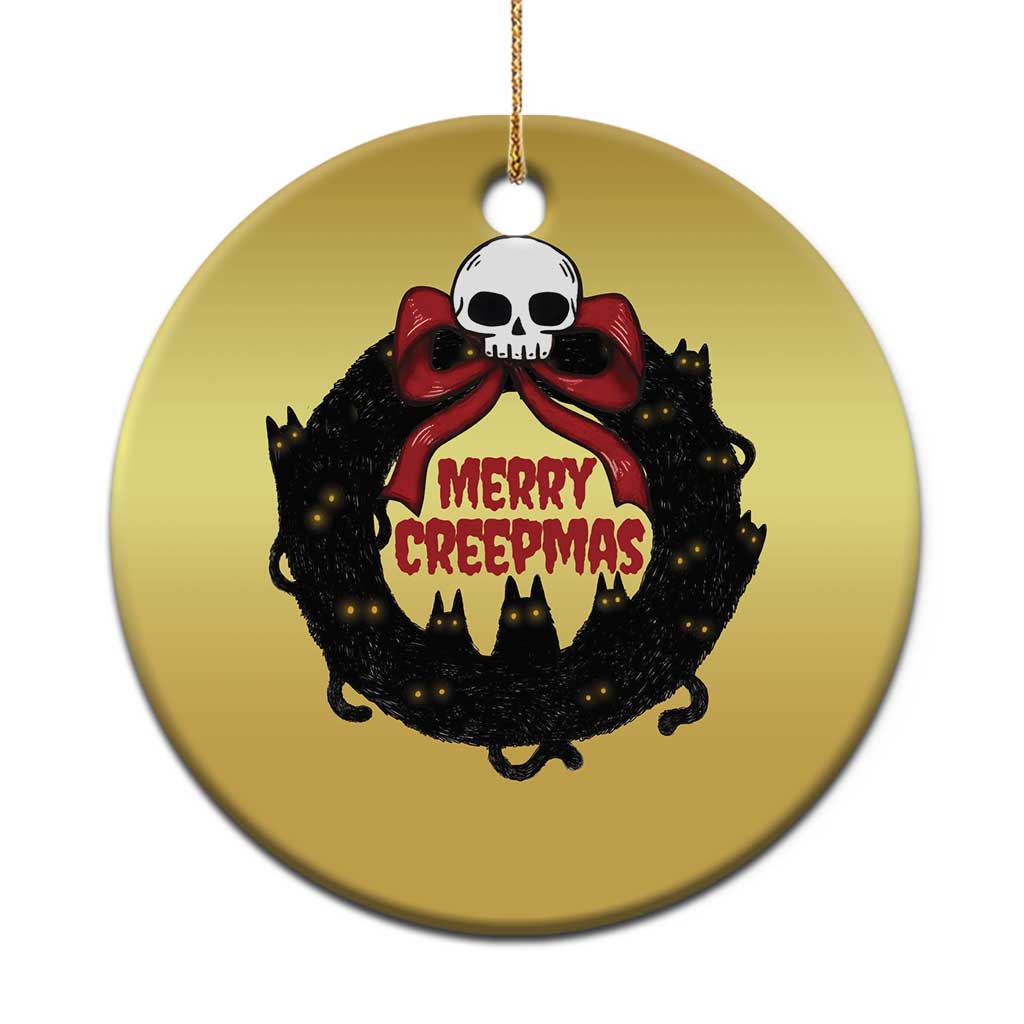 Gothic Xmas Christmas Ornament Merry Creepmas Cat Wreath TS09 Print Your Wear