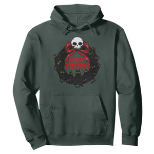 Gothic Christmas Hoodie Merry Creepmas Cat Wreath TS09 Dark Forest Green Print Your Wear